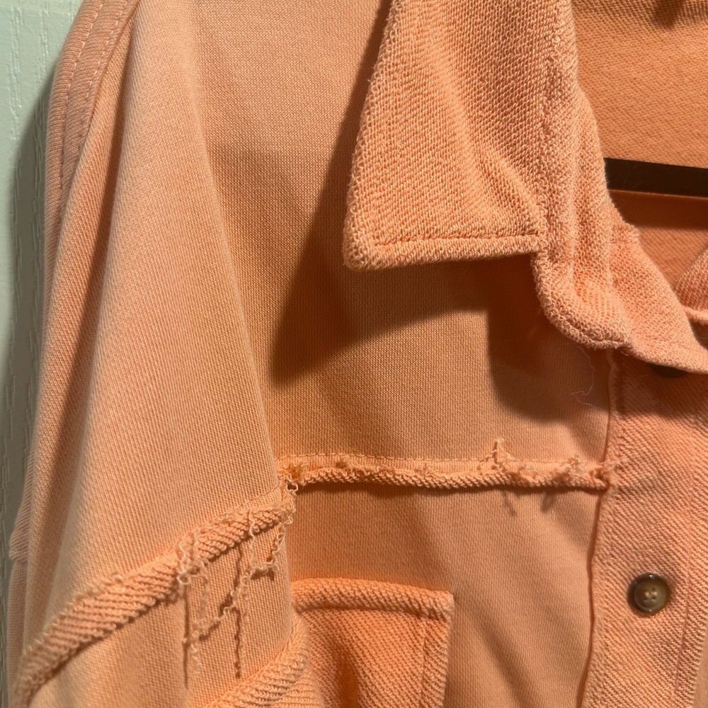 POL Orange Distressed Shacket Jacket Oversized Si… - image 9